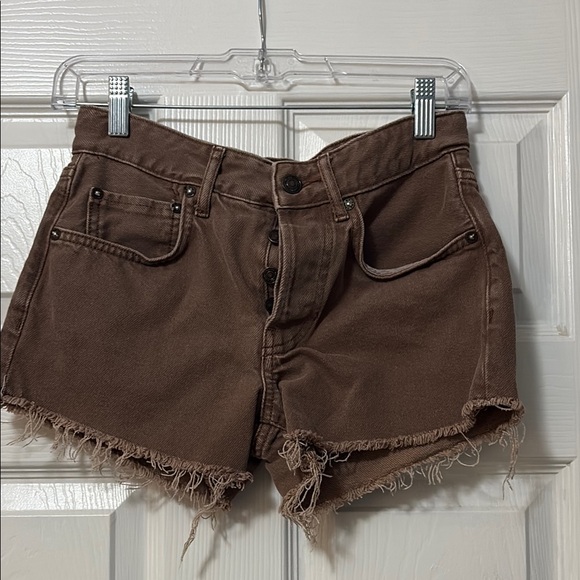 We The Free Pants - We The Free Brown Frayed Jean Shorts